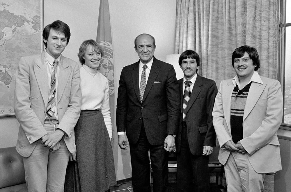 UN General Assembly President Meets with International Union of Students, 1983 post image