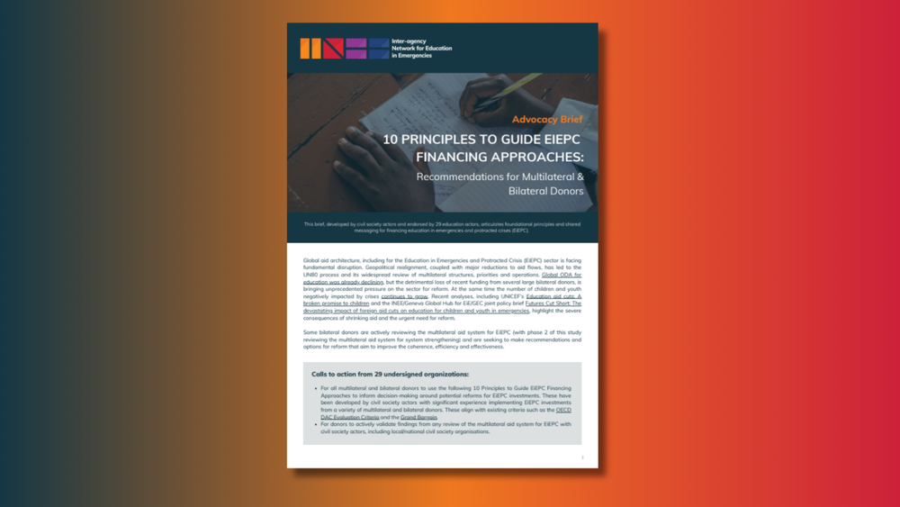 10 Principles to Guide EiEPC Financing Approaches: Recommendations for Multilateral & Bilateral Donors post feature image