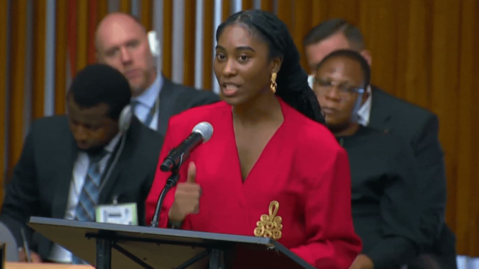 Christina Williams speaking at the Special Event on Transforming Education during HLPF 2024